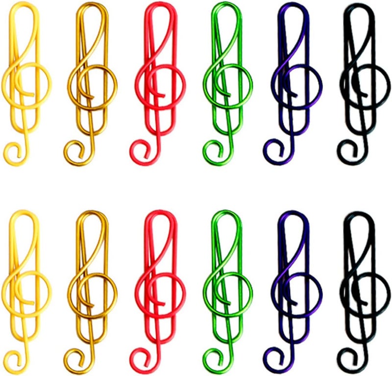 COUKASO Paper Clips Cute Musical Note Shape Paper Clip for Music Enthusiast for Party Invitation Card Notebook Files Office School Supplies (50 Pcs Musical Note Shape) - Image 1